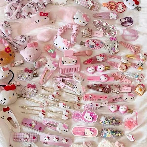 50Pcs Kawaii Sanrio Hello Kitty Hairpin
