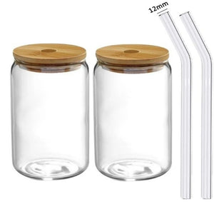 350ml/550ml Glass Cup With Lid