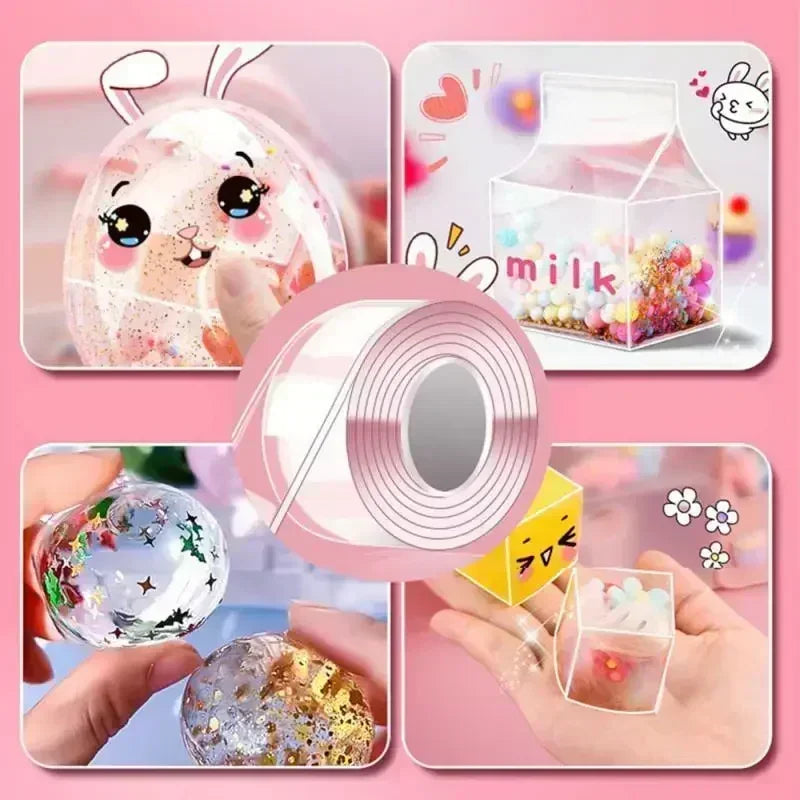 Pet Nano Glue Kneading Music Blowing Bubble Full Set Of Nano Tape  Double-sided Paste Blowing Bubble Decompression Toy Sticker - Tape -  AliExpress