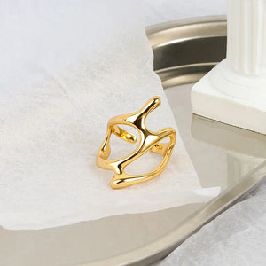 Silver Color Trendy Vintage Elegant Irregular Adjustable Rings for Women