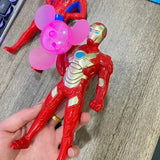 Ultraman Figure Iron Man Spider-Man Luminescence Hand Small Electric Fan Stress Relief Stress Relief Toy Ornament Present