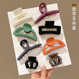 8PCS/SET Large Grabber Shark Clip Square Clip Female Color High Ponytail Grapple Gripper Strongly fixes hair