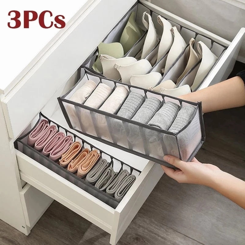 2/3PCs Underwear Drawer Organizer Storage Box Foldable Closet