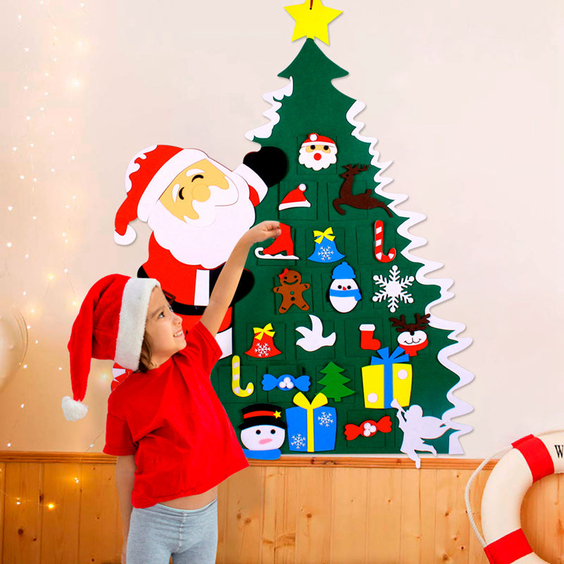 Kids DIY Felt Christmas Tree Artificial Xmas Tree Wall Hanging Ornaments  Decoration – HeyHouseCart