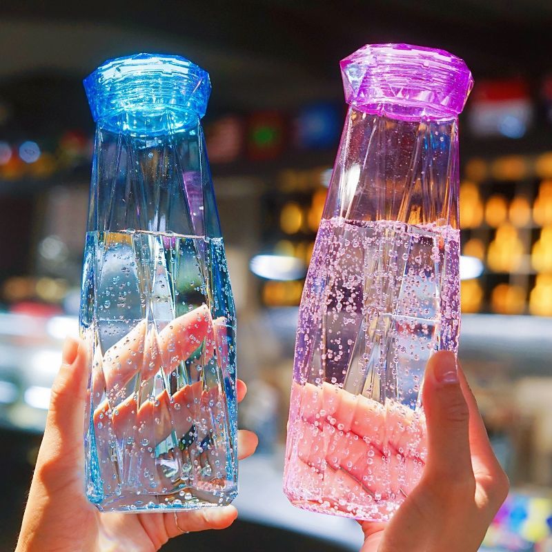 Lavender Faceted Glass Diamond Water Bottle