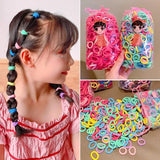 200PCS Women Girls Colorful Nylon Elastic Hair Bands