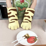 2pcs Cute Cat Paws Oven Mittens