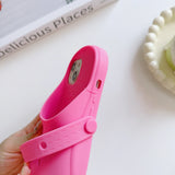 3D Funny DIY Holes Crocs Toes Charms Slippers Summer Soft Silicone Phone Case