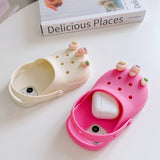 3D Funny DIY Holes Crocs Toes Charms Slippers Summer Soft Silicone Phone Case