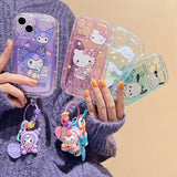 3D Kuromi Sanrio kitty Melody Cinnamoroll Cartoon Cover Phone Case For iPhone