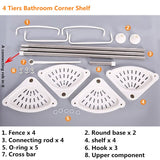 4 Tier Bathroom Corner Shower Shelf