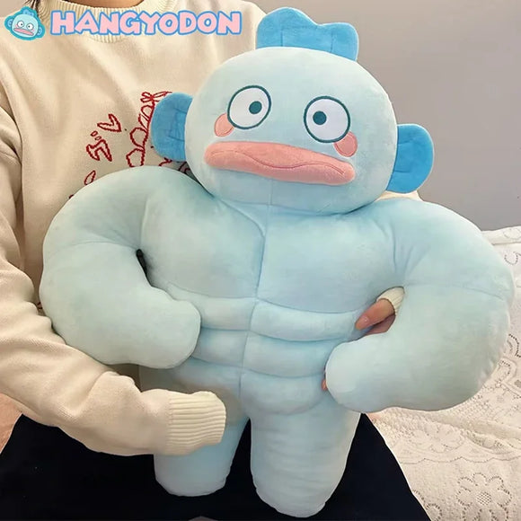 58cm Creative HANGYODON Ugly Fish Plush Doll Funny Muscle Pillow Plush Toys