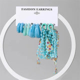 6pcs/set Acrylic Resin Earrings for Women  Candy Color Chain Tassel