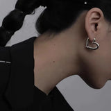 925 Sterling Silver Vintage Heart Earrings For Women