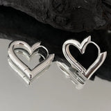 925 Sterling Silver Vintage Heart Earrings For Women