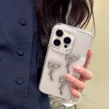 Aesthetics Stylish 3D Metal Bowknot Phone Case For iPhone