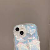 Bling 3D laser Butterfly Holder Soft Case For iPhone