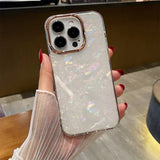 Colorful fritillaria glitter clear shockproof Phone case for iphone 11 13 15 Pro 14 14pro 13Pro Max Camera lens Protective cover