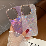 Colorful fritillaria glitter clear shockproof Phone case for iphone 11 13 15 Pro 14 14pro 13Pro Max Camera lens Protective cover