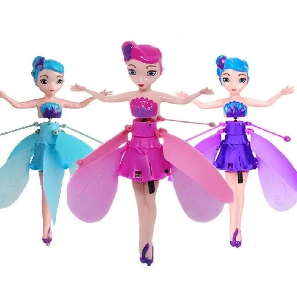 Creative Princess Doll Flying Toy Induction Aircraft Hand Control Drone ...