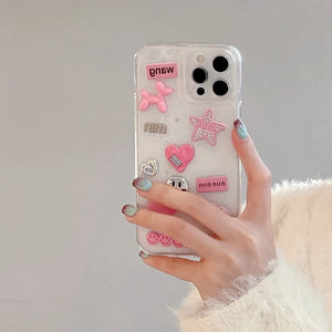 Cute 3D Love Heart  Star Spicy Girl Phone Case For iPhone