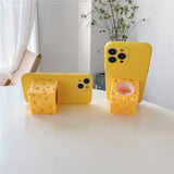 Cute Mouse Cheese Pinch Relieve Stress Soft Silicone Phone Case