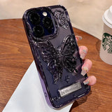 Glitter Butterfly Gradient Stand Case for iPhone