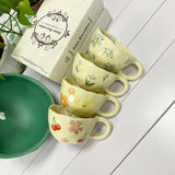 Hand Pinched Irregular Flower Ceramic Mugs Coffee Cups