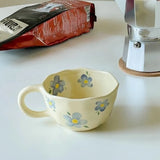 Hand Pinched Irregular Flower Ceramic Mugs Coffee Cups