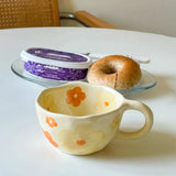 Hand Pinched Irregular Flower Ceramic Mugs Coffee Cups