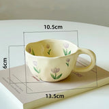 Hand Pinched Irregular Flower Ceramic Mugs Coffee Cups