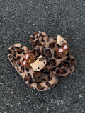 Hello Kitty Sanrio Leopard Print Plush Slipper Sanrio Autumn And Winter Spicy