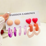 Resin Dangle Colorful Earrings Set