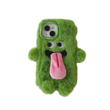 INS Couple Fur Monster Kiss Tongue Case For iPhone