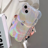 Ins Cute 3D Aurora Cartoon Bear Case For iPhone