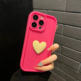 Cute 3D Love Heart Silicone Candy Phone Case For iPhone