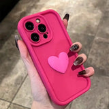 Cute 3D Love Heart Silicone Candy Phone Case For iPhone