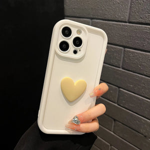 Cute 3D Love Heart Silicone Candy Phone Case For iPhone