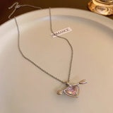 Ins Personality Fashion Zircon Love Heart Necklace