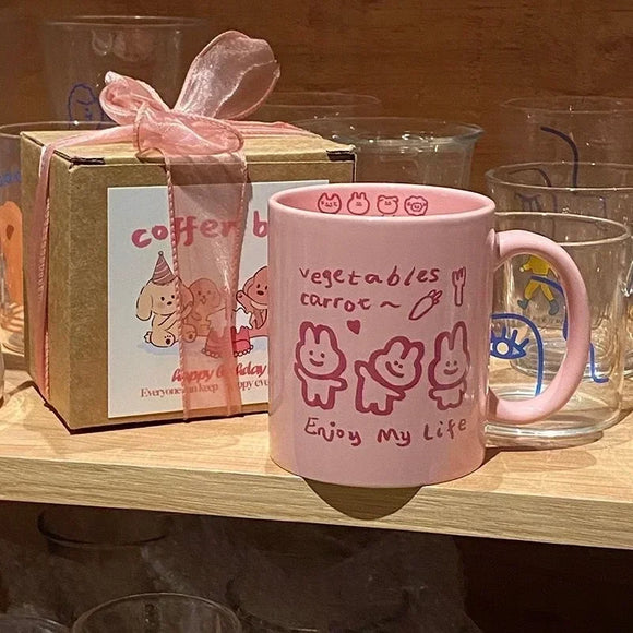 Pink Rabbit Ceramic Mark Cup