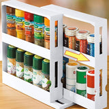 Kitchen Spice Organizer Rack Multi-Function Rotating Storage Shelf Slide Kitchen Cabinet Cupboard Organizer