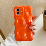 3D Meteorite Texture Macaron Solid Color Case For iPhone