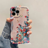 Laser Blue Light Flowers Phone Case For iPhone