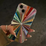 Luxury Laser Radiant Firework Rainbow Color Phone Case For iPhone