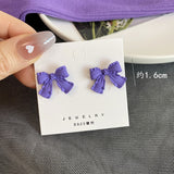 New Periwinkle Blue 925 Silver Needle Earrings Female Ins Style All-match Geometric Earrings High-end Sense Earrings Wholesale