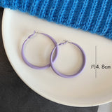 New Periwinkle Blue 925 Silver Needle Earrings Female Ins Style All-match Geometric Earrings High-end Sense Earrings Wholesale