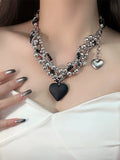 Heart Shape Pendant Beaded Necklace