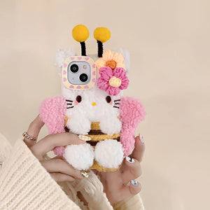 Plush Hello Kitty Phone Case Cartoon Bee Sanrio  Phone Case