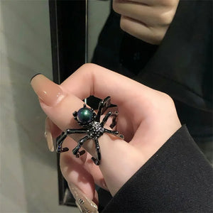 Punk Dark Spider Open Ring