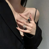 Punk Dark Spider Open Ring